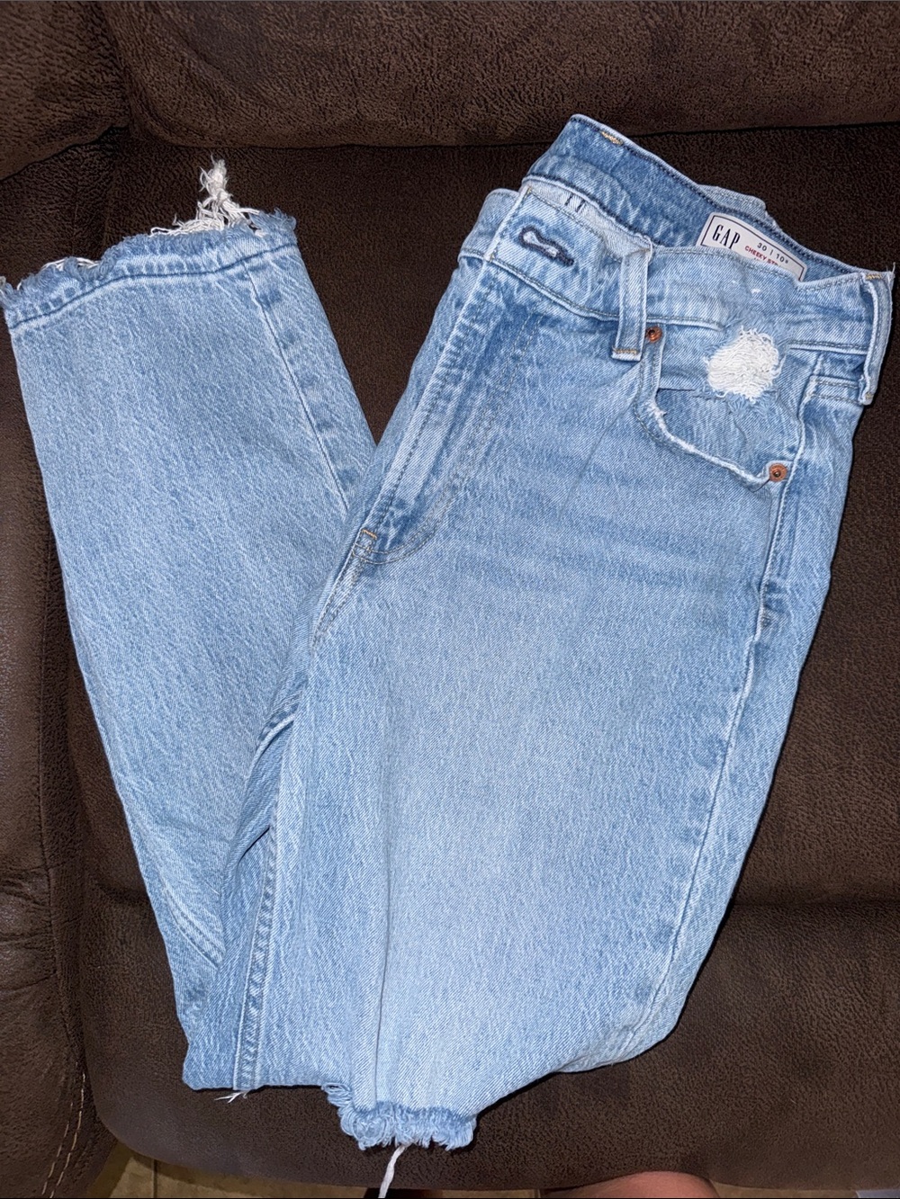 GAP Light Wash High-Rise Distressed Women's Jeans
